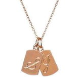 Rose Gold Initial Necklace, engraved initial necklace, script necklace