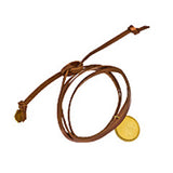 Leather wrap bracelet with an initial script charm 