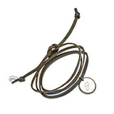 Leather wrap bracelet with an initial script charm 